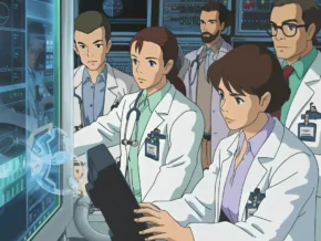 Doctor using AI interface, showing healthcare providers' AI awareness.