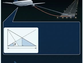 A cockpit view of a runway during a night approach, illustrating the visual challenges of the black hole approach