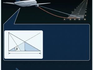 A cockpit view of a runway during a night approach, illustrating the visual challenges of the black hole approach
